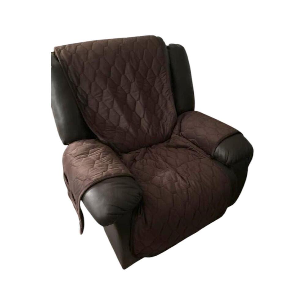 Home Reflections Micromink Pin-Sonic Recliner Cover Chocolate